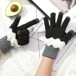 Winter Thicken Warm Gloves For Women Students Cute Sunflower Knitted Touch Screen Gloves Girls Outdoor Riding Skiing Gloves New