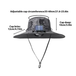 Fishing Hat With Solar Fan Hat With Rechargeable Fan Lightweight Fishing Hats Outdoor Sunshade For Mountaineering Outdoor