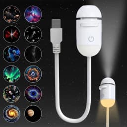 2-in-1 Mini Galaxy Projector Night Light USB Starry Sky Night Light Projector with 360° Rotating Design Mini LED Projection Lamp