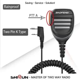 Baofeng UV-13Pro Waterproof Microphone Shoulder Speaker UV-9R PRO 2 Pins for Walkie UV-5R/UV-82/UV-16/TH UV8000D Two Way Radio