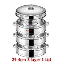 Stainless Steel Steamer fish steamed stuffed bun Rack Kitchen Tools Multilayered Insert With Holder instant pot steamer basket