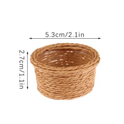 1/12 Dollhouse Woven Bread Basket Shopping Basket Straw Handbags Dollhouse Weaving Beach Bag For Dolls Miniature Decoration