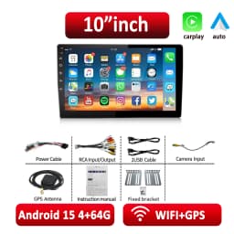 ESSGOO Android 15 Wireless Carplay Car Radio 2 Din 7"/9"/10" GPS Navigator MP5 Player Glass Screen Wi-Fi FM BT Auto Car Stereo