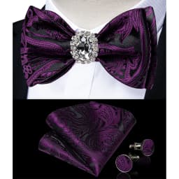 Classic White Selr-tie Bowtie with Ring Pocket Square Cufflinks Set Fashion Solid Men's Bow Tie for Wedding Groom Business Knots