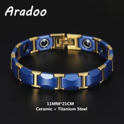Ceramic Titanium Steel Hematite Magnetic Therapy Bracelet Strap Buckle Adjustable Bracelets With Regulator