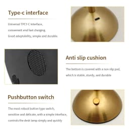 Table Lamp LED Touch Sensor  Dimmable Desktop Night Light Rechargeable Wireless Reading Lamp for Hotel Bar Bedroom Decor Light