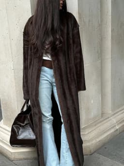 Luxury Faux Fur Maxi Coat Chic Open Front Stand‑collar Long Sleeve Oversized Outerwear Winter Women Fashion Autumn Warm 2026 New