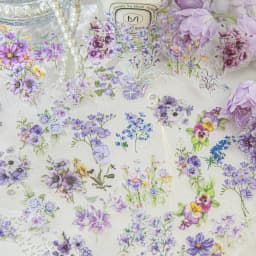 40 Pcs Fresh Flower PET Sticker Pack Aesthetic Hand Accounting Transparent Decoration Scrapbooking Stationery Supplies for Kids