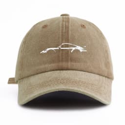1pc car Print Washed Baseball Cap for Adults, Minimalist Retro Style Casual Soft Adjustable Dad Hat, Perfect As Gift