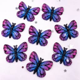 Resin Shiny Colorful Crystal Butterflies Flatback Rhinestone 1 Hole Appliques Ornaments 10pcs Home Figurines decor Crafts