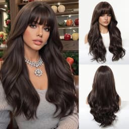 Wine Red Synthetic Wig, Big Wave Wig, Halloween Cosplay Role-Playing, Daily Wear, High-Temperature Silk Wig Cap.