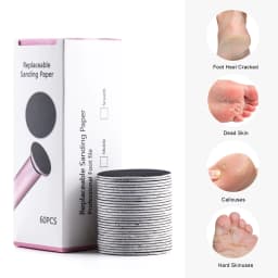 TP 43mm 60pcs/Box Foot Dead Skin Sandpaper For Electric Nail File Cuticle Callus Replaceable Sanding Paper Professional Pedicure