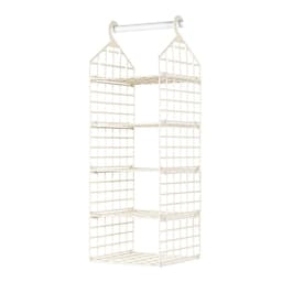 Foldable Hanging Closet Organisers Pajamas Coats Sweaters Sturdy Durable  Towels Layered Storage Basket , 2/3/4/5 Tier