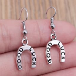 Vintage Lucky Horseshoe Pendant Dangle Drop Earrings For Women Girls Good Luck Jewelry Fashion Jewelry Gift