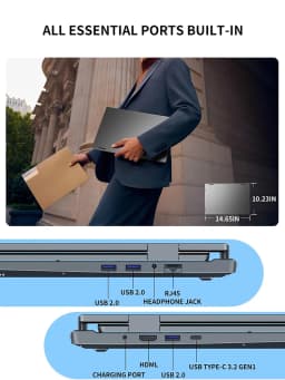 BYONE BAX16 Triple Screen Laptop 16”+Dual 10.5” Notebook Intel Core I5-12450H 64G RAM 4TB SSD Face & Fingerprint Unlock WIFI5