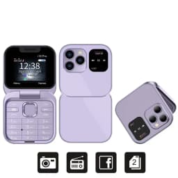 SERVO Original I16 Pro Foldable Mini Mobile Phone 2SIM Card Speed Dial Fold Telephone Magic Voice Blacklist Flip Cellphone TypeC