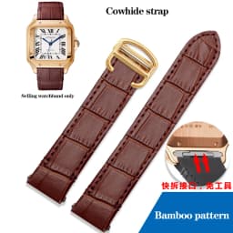 19mm 21mm Quick Release Leather Strap for Cartier Santos Classic Style WSSA0009 WSSA0010 WSSA0018 New SANTOS Watch Band Chain