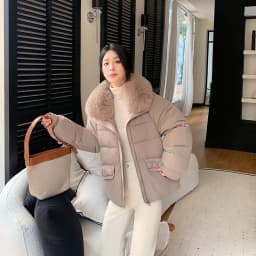 Simple Faux Fur Collar Padded Parka Women Thick Warm Winter Puffer Jacket 2026 Ladies Office Wear Casual Solid Zipper Outerwear