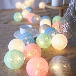10/20 LEDS Cotton Ball Garlands Fairy Lights String Battery Power Christmas Outdoor Navidad Garden Bedroom Wedding Decoration