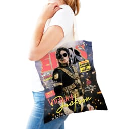 Michael Jackson Lady Shopping Bags Double Print Super Star Women Shopper Tote Bag Lightweight Album Girl Shop Satchel
