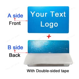 86x54x0.4mm Personalize Your Logo Text Aluminium Plate Custom Badge Adhesive Tape ID Door Wall Mailbox Business Card Name Tag