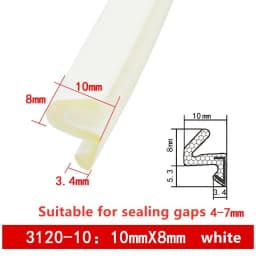 PU Foam Sound Proof Weather Draught Excluder Seal Door Window Gap Insulation V Type Strips for 8 Sizes to Choose