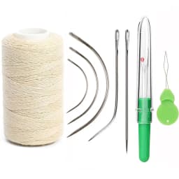 3 Rolls Hair Weaving Threads with 10 Pieces Sewing Needle Weaving Threads for Making Wigs Hand Sewing Hair Weft DIY