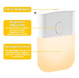 1/2/4pcs LED Night Light, Adjustable Brightness Warm White Mini Night Light with Auto On/Off, Wall-Mounted Plug-In