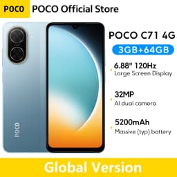Global Version POCO C71 UNISOC T7250 Processor Immersive 6.88" Display 32MP Al Dual Camera 15W Charging 5200mAh Battery