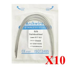 10pack AG Dental Arch Wires Orthodontic Super Elastic NITI Round Rectangle Archwire Lower/Upper 012/014/016/018/020/16x16/16x22