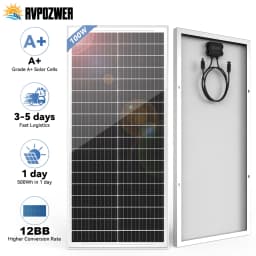 RVPOZWER 12.8V 400/200/100W Rigid Solar Panel 12BB N-Type Solar Cells Monocrystalline Silicon Waterproof Solar Panel Home/RV