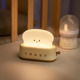 USB Rechargeable LED Bread Toast Night Light Table Lamp Bedside Portable for Bedroom Kids Room Baby Gift Holiday Decor Birthday