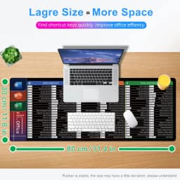 Shortcut Key Mouse Pad Desk Pad EXCEL/PPT/WORD Shortcut Key 8.3X10.2inch Keyboard Mouse Pad, Living Room Bedroom 3D Gaming Mouse