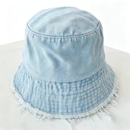 Unisex Trendy Autumn Solid Tassel Edge Washed Denim Summer Bucket Hat For Women Best Matched Sunshade Beach Fisherman Cap Gift