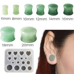 DIY Round Heart Shaped Ear Expander Silicone Molds Ear Stretching Tool Epoxy Resin Casting Mould for Women Men Jewelry Supplies