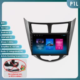 Hizpo Android Auto 2 Din For Hyundai Solaris Verna Accent 1 2010-2016 Car Radio Multimedia Video Player Carplay 4G WIFI GPS 7862