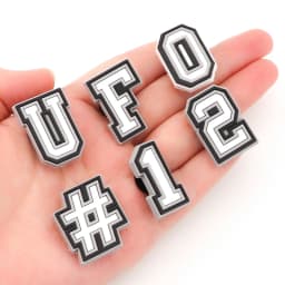 1 PCS 0-9# Number Alphabet ABC-Z Characters Letter Charms for Clog Sandals Shoe Decoration DIY Shoes Pins for Boy Girl Men Women