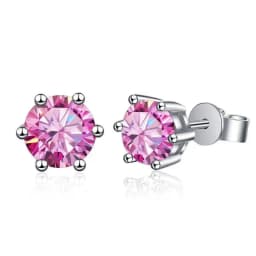 TY D Color Brilliant Round Cut Lab Moissanite Dia Stud Earrings For Women 925 Sterling Silver Plated Wedding Fine Jewelry Gift