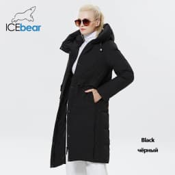 ICEbear 2023 Winter Women Jacket Long Cotton Big Pockets Ladies Coat Women's Thickened Warm Parka GWD22578-1D
