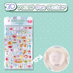 6-Style Japanese 3D Cute Stickers - Crystal Embossed Design for Phone Case, Journal, Dairy Photo, DIY & Creative Collag Material