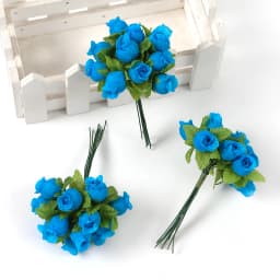 12Pcs Mini Artificial Rose Flowers Bouquet Silk Fake Flowers For Home Decor DIY Wedding Decoration Craft Wreath Gift Accessories