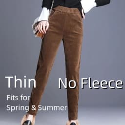 Autumn Winter Plush Thick Thin Elegant Women's Pants High Waist Fleece Pencil Pants Women Corduroy Leggings Office Lady Trousers