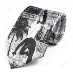 Vintage Art Oil Graffiti Print Tie Soft Touch New Design 8.5cm Imitation Silk Tie Casual Wedding Party Tie Gift Accessories