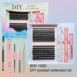 Lashes Clusters Set Extensions Kit Fake eyelashes Mix Lash Clusters with Lash Bond Seal and Lash Applicator Tool Makeup