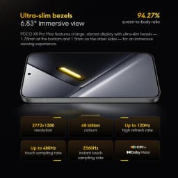 Xiaomi Mobile Global Version POCO X8 Pro Max 8500mAh 6.83'' 1.5K 120Hz Ultra-Bright AMOLED DisplaySmartphone Dimensity 9500s
