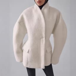 Thickened Woolen Women's Coat Stand Collar Button Waist-cinching Long Sleeve Female Jacket 2025 Autumn Winter New Streetwear