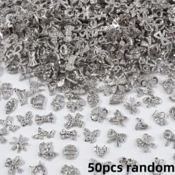 50PCS Mixed Random Metal Snake Butterfly DIY Nail Rhinestone Luxury Japan Various Size Gems Jewelry Decor Manicure Accessories *