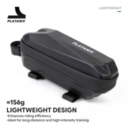 PLATANIX TZ05 Bike Top Tube Bag, PU EVA Hard Shell Storage Pouch with Dual Zippers, Mesh Pocket & Straps for Road Cycling & MTB