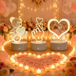 USB Operated 3D Acrylic LED Night Light Wedding Birthday Party Festival Kid Mother's Day Gift Bedroom Decor Neon Night Lamp