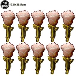 10pcs Mini Rose Flower Balloons Rose Shaped Balloons Birthday Wedding Balloon Mother's Day Decoration Baby Shower Party Supplies